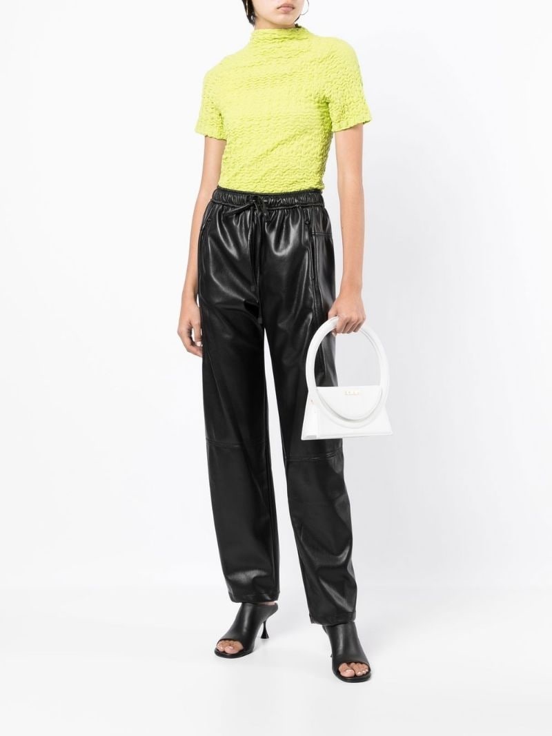 faux-leather drawstring trousers - 2