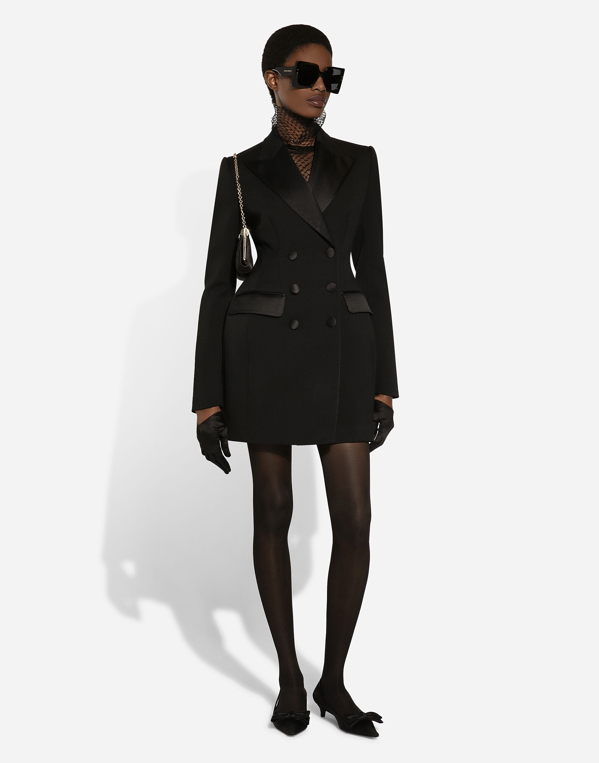 Long double-breasted Dolce tuxedo jacket in stretch wool - 9