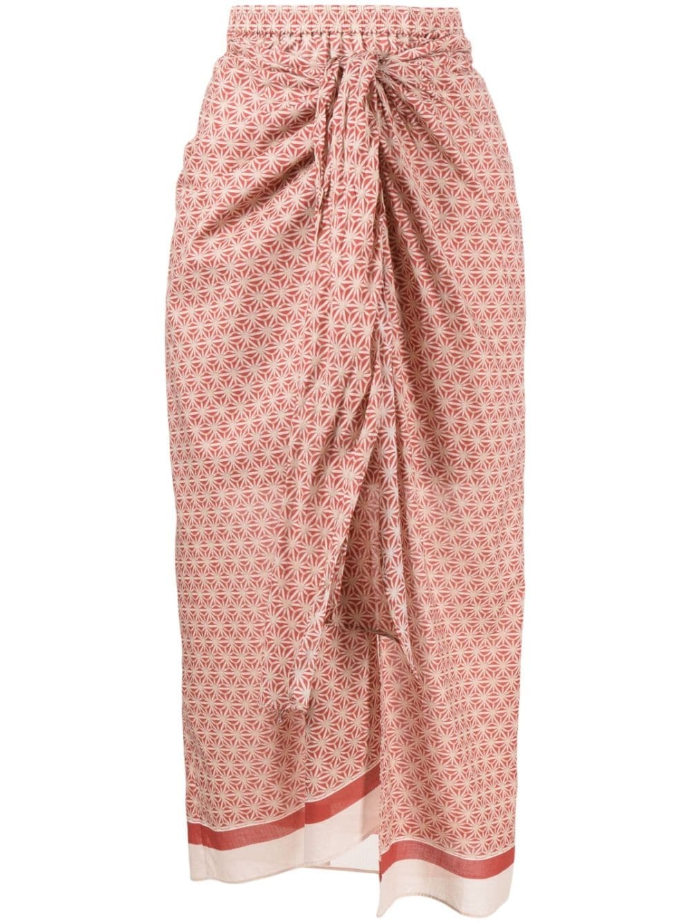 geometric-print knotted skirt - 1