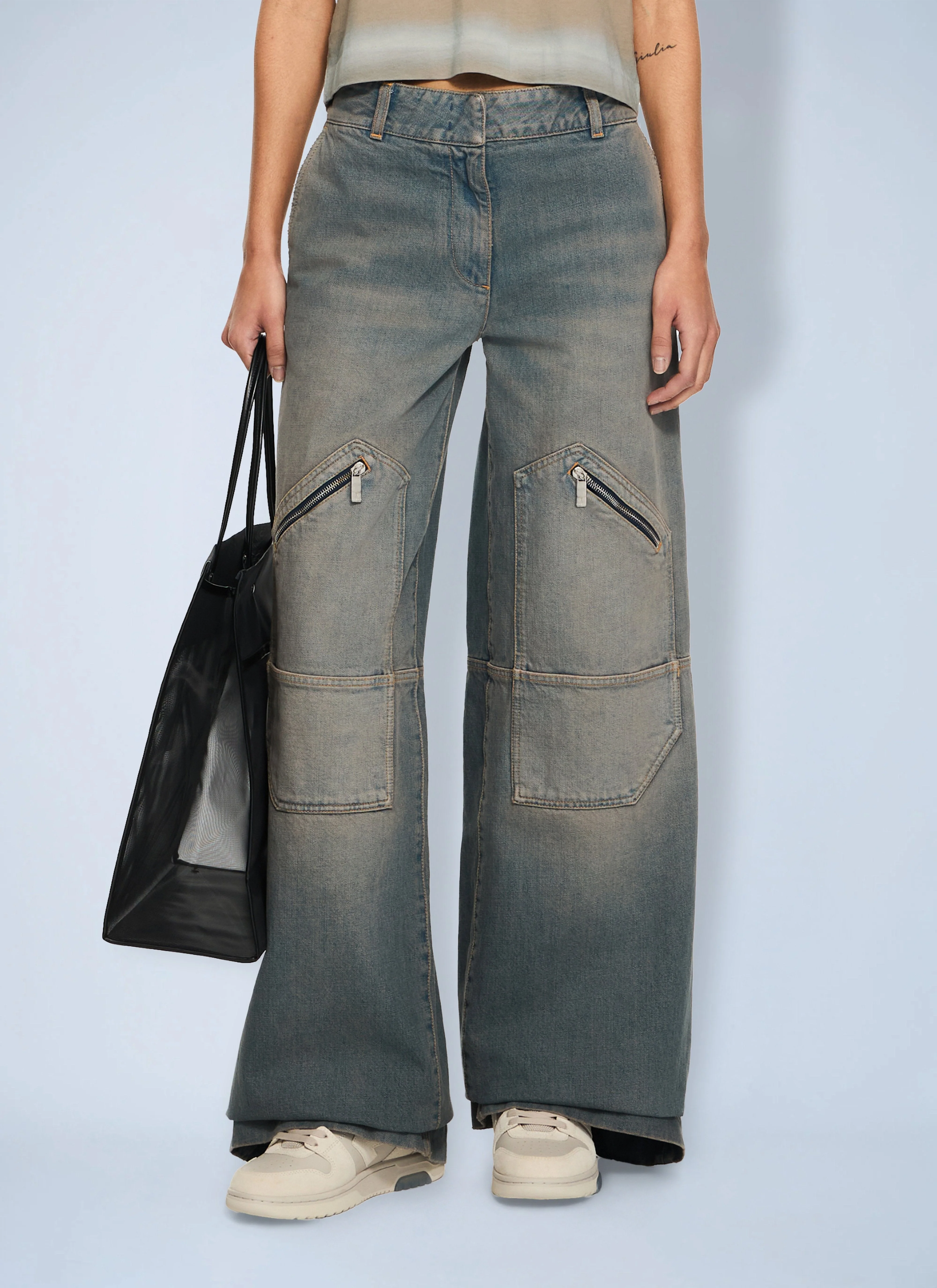 Off-White Women Big Pockets Denim Pants - 1