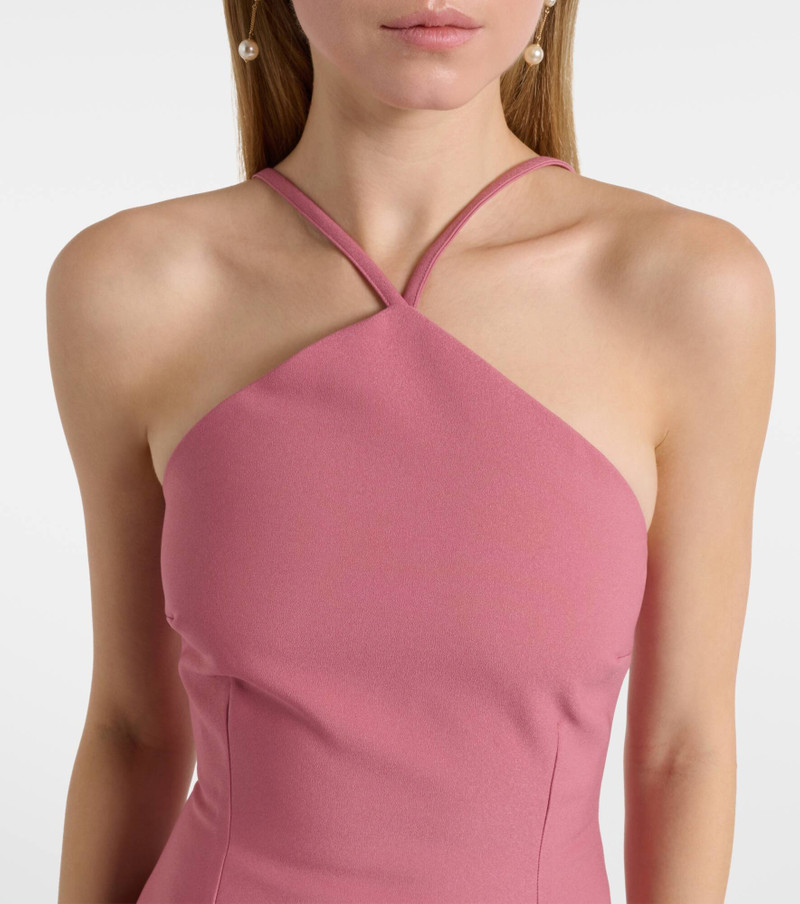 Florie satin-trimmed halterneck gown 4