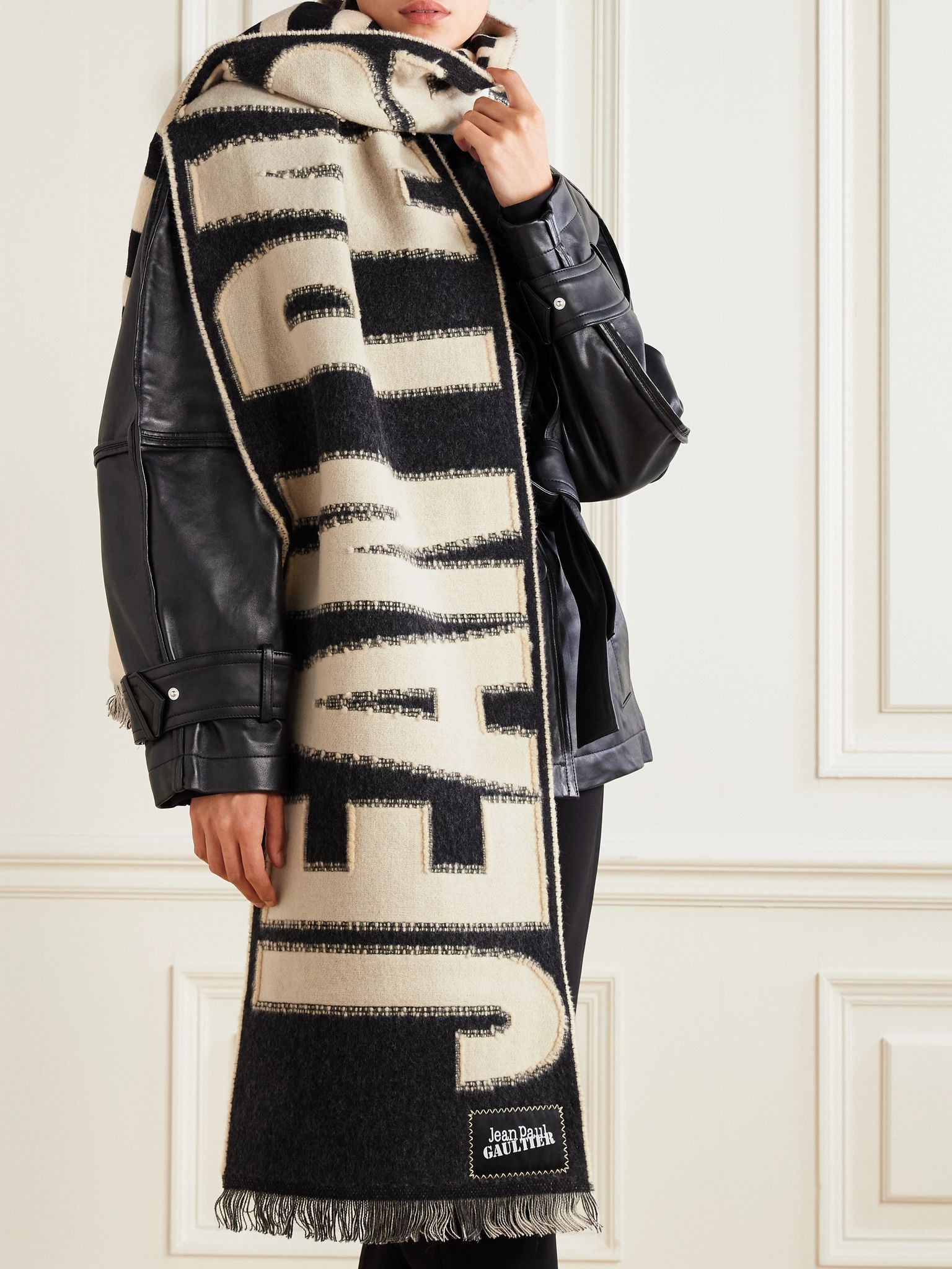 Wool scarf Black - 2