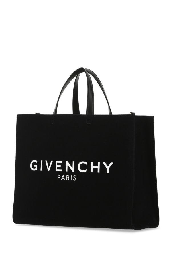 Black canvas medium G shopping bag - 3