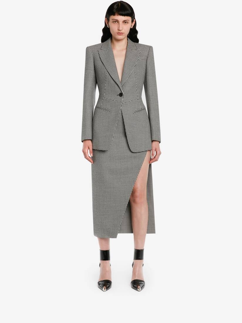 Women's Houndstooth Kickback Jacket in Black/ivory - 2