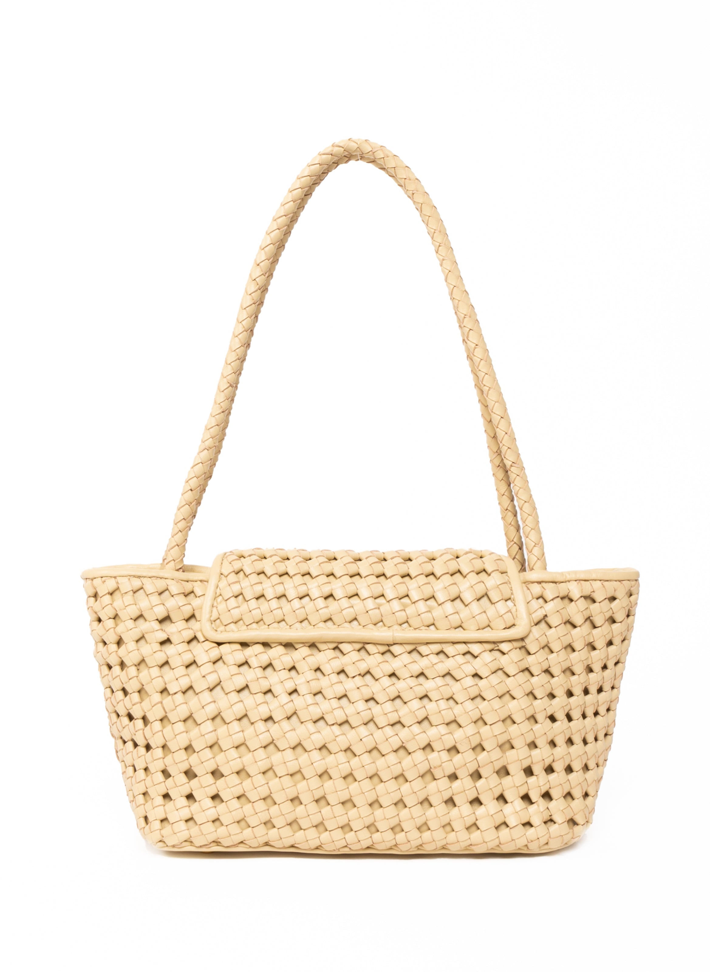 Courrier Tote Woven Leather Butter - 4