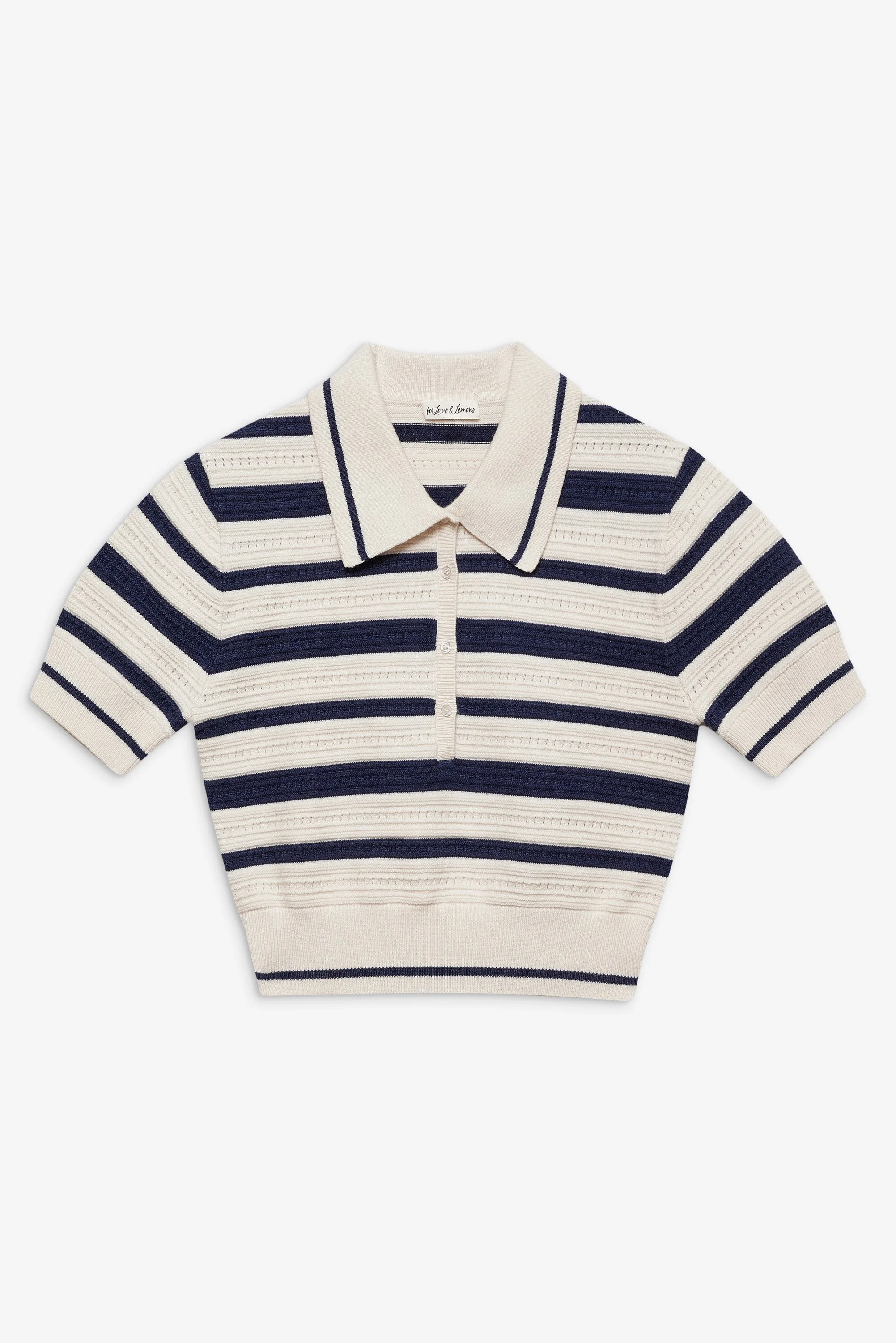 Simona Pointelle Striped Polo - 1