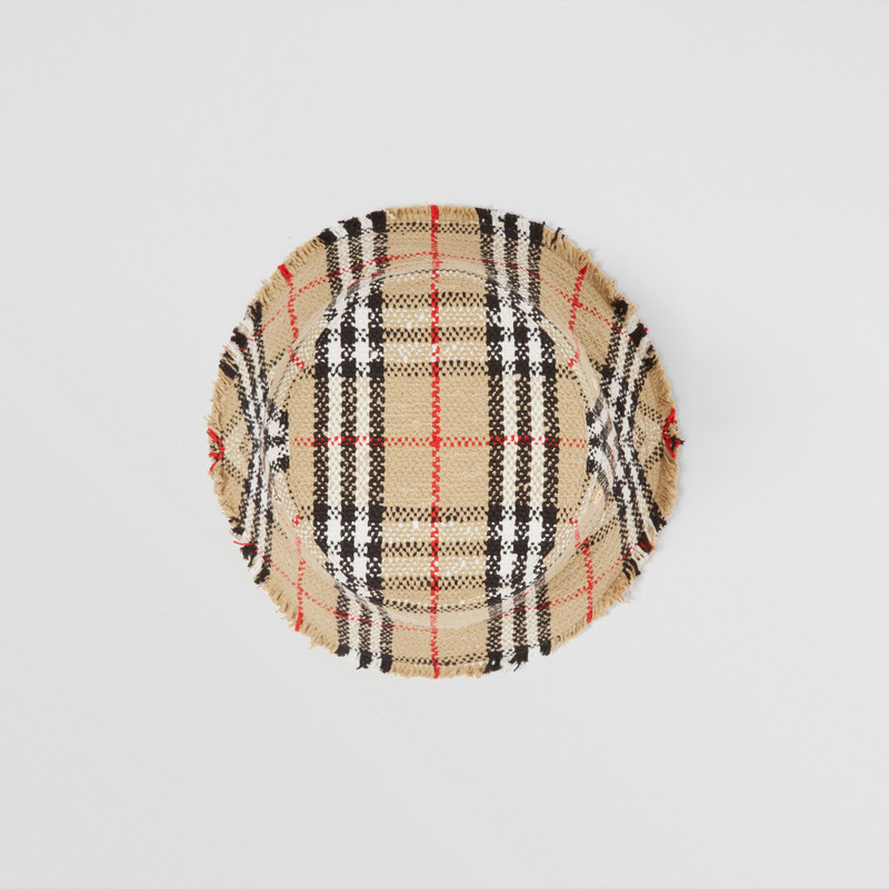 Check Bouclé Bucket Hat 6