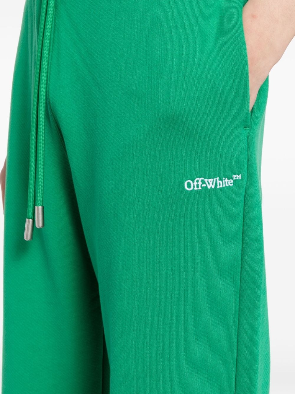 logo-embroidered drawstring track pants - 5