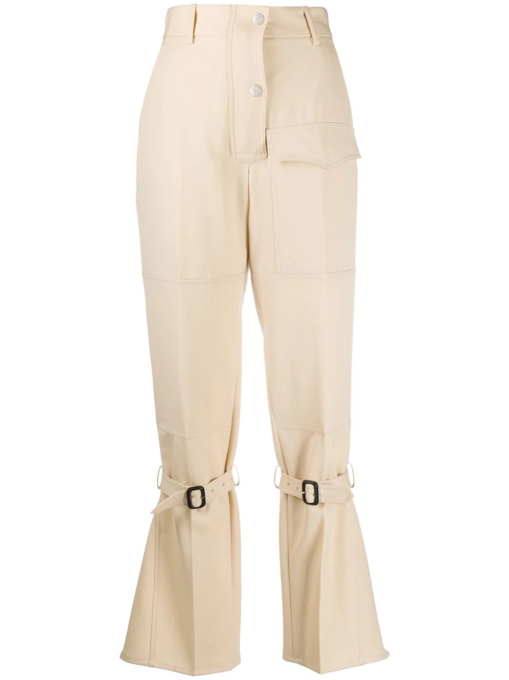 knee-strap flared trousers - 1