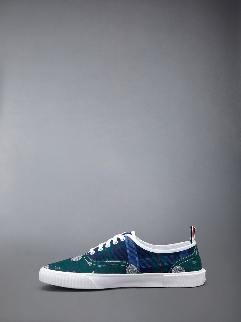 Heritage Trainer W/ Vulcanized Rubber Sole in Tb Tartan Check Cotton Twill 3