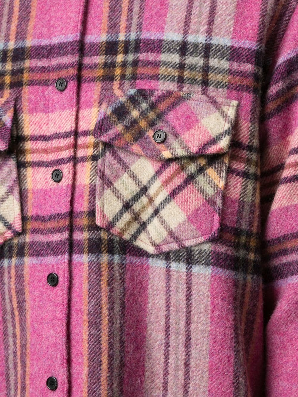 plaid wool overshirt - 6