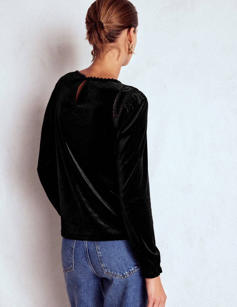 Mila Velvet Top-Black 4