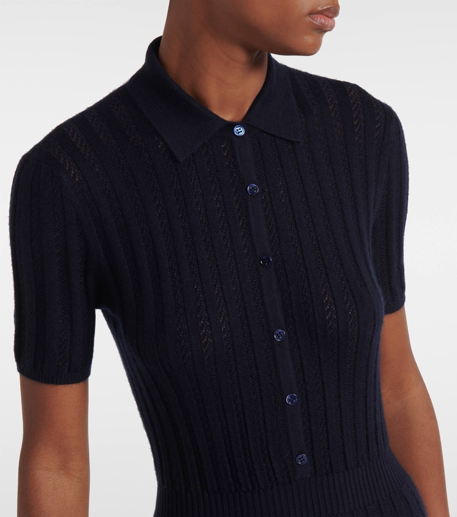 Elvis cashmere and silk shirt dress - 4