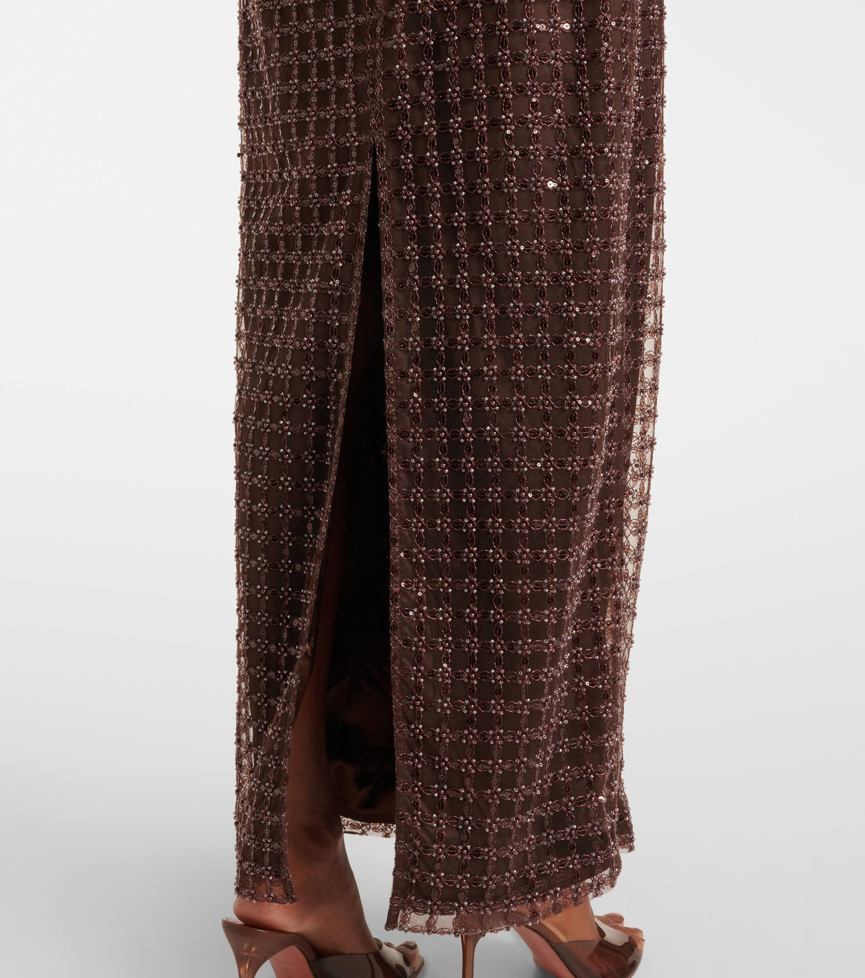 Beaded strapless maxi dress - 5