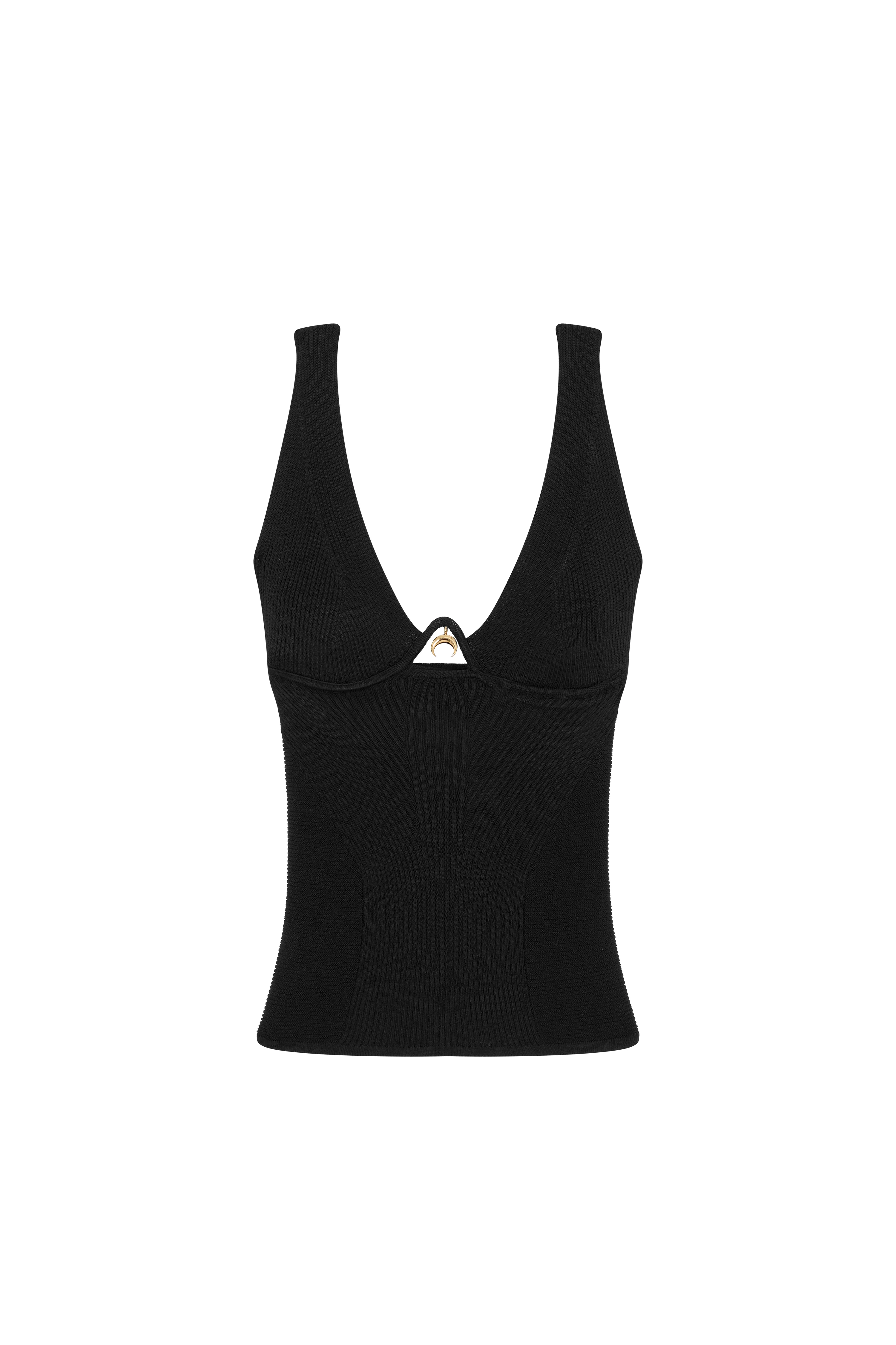 Knitted tank top with straps - 1