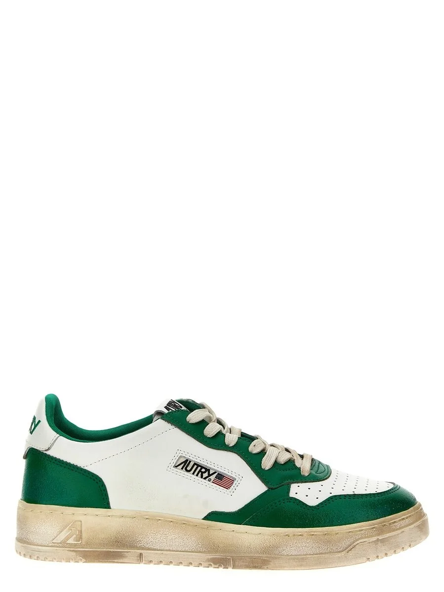 Autry In White And Green Leather With Worn Effect - 1