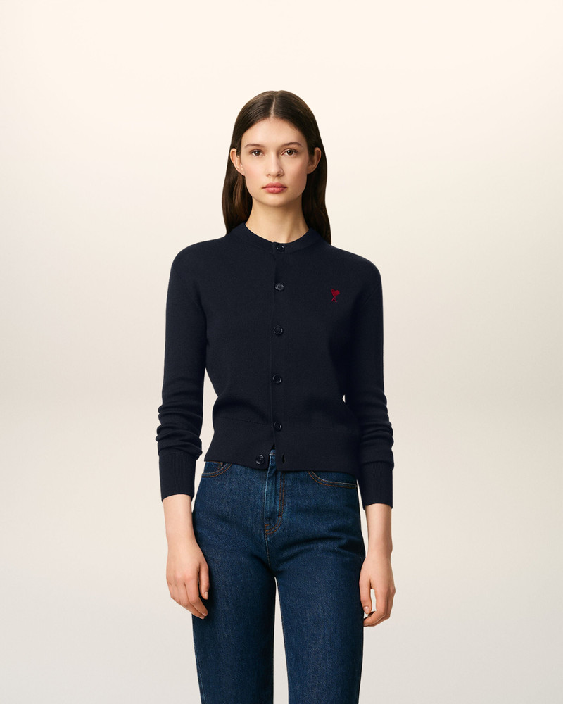 AMI Paris BLUE WOOL AMI DE COEUR CARDIGAN outlook