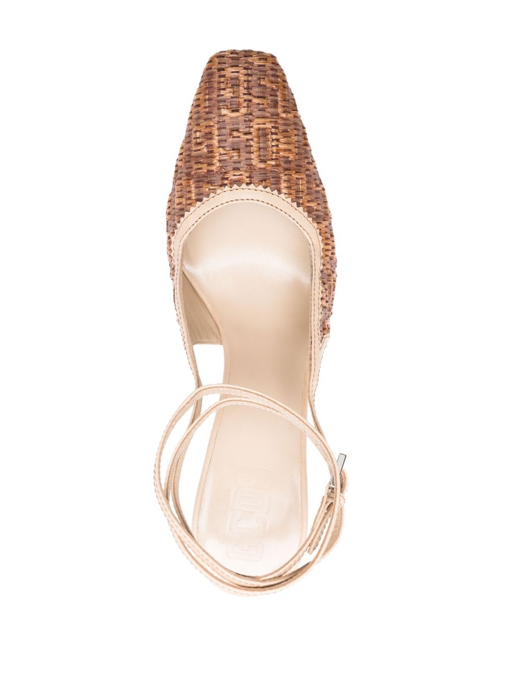 100mm GCDS Cube monogram-raffia pumps - 4