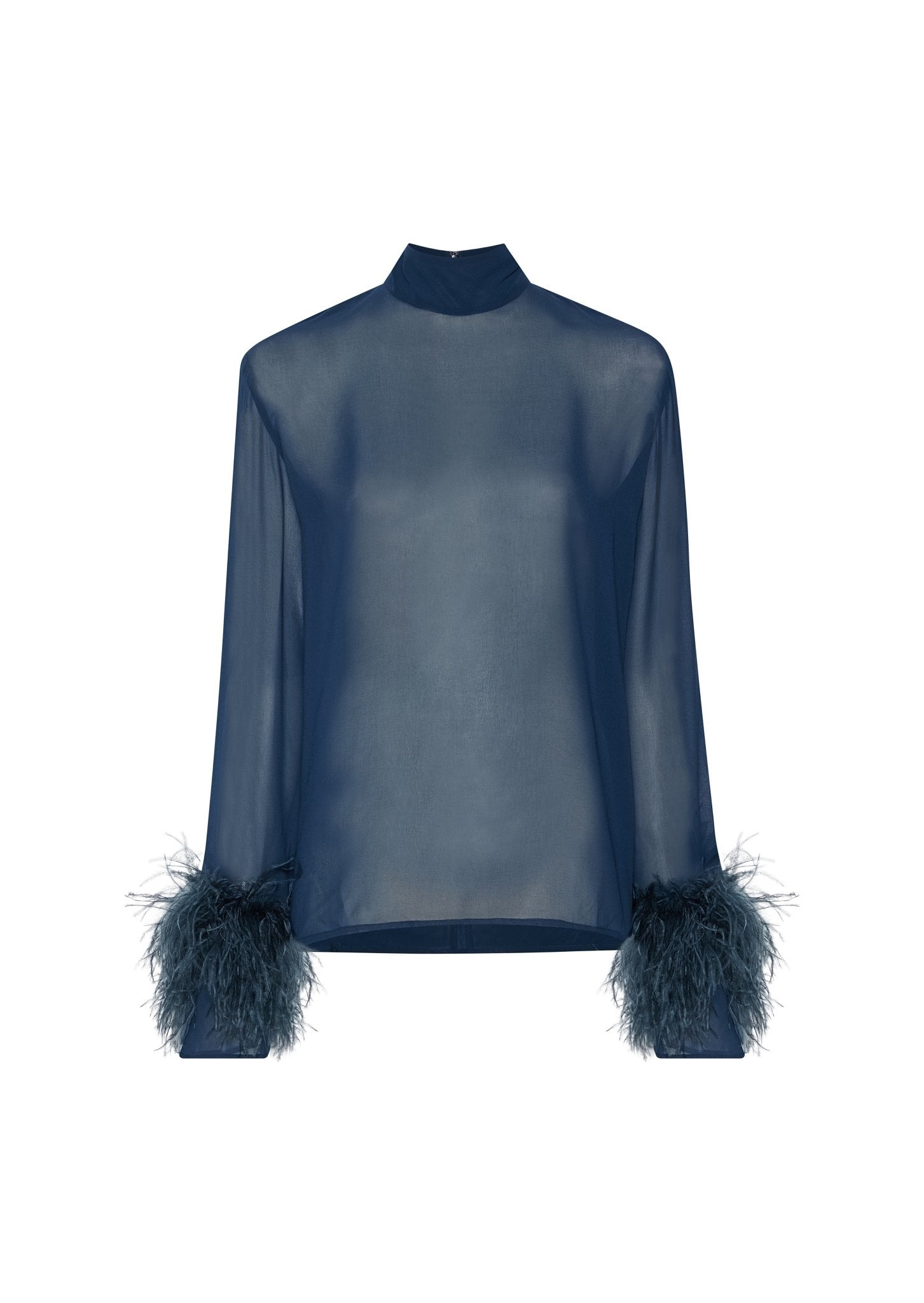 Georgette Top With Feathers - 1