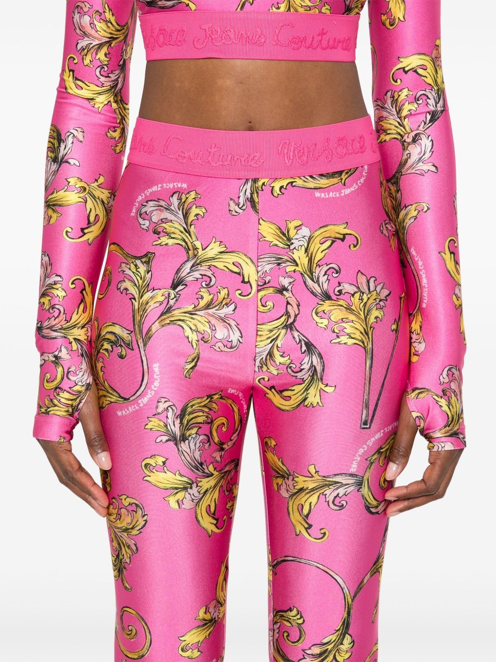 Barocco-print leggings - 5