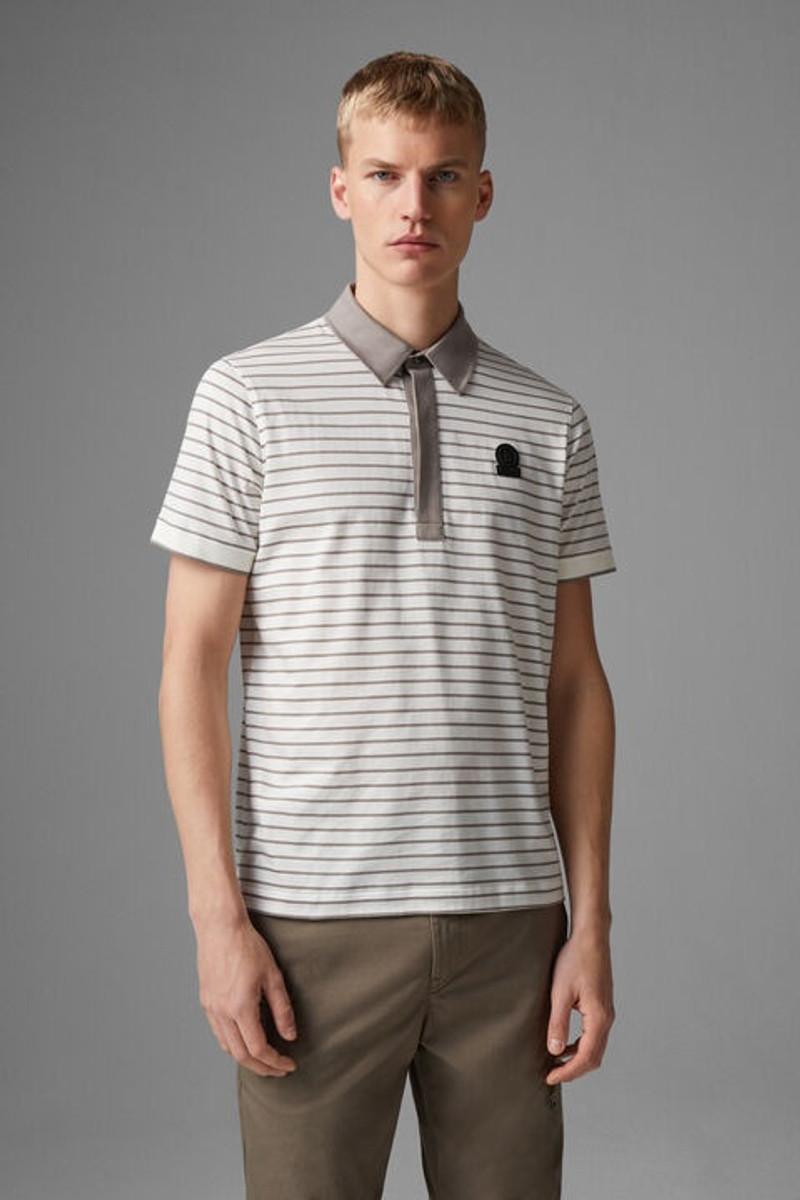 Duncan polo shirt in Off-white/Taupe 2
