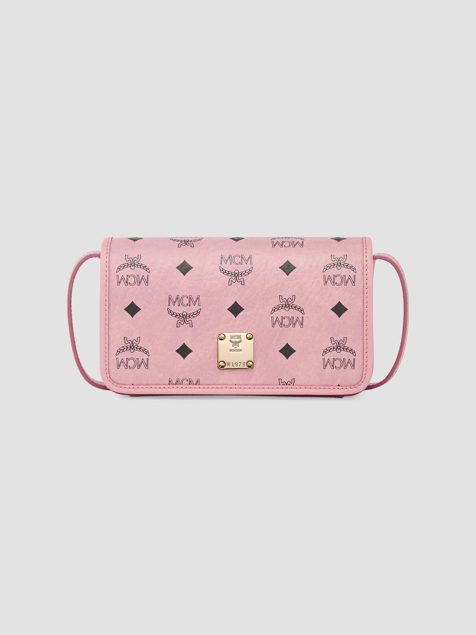 Women's Aren Faux Visetos Leather Wallet-on-Chain - Soft Pink - 1