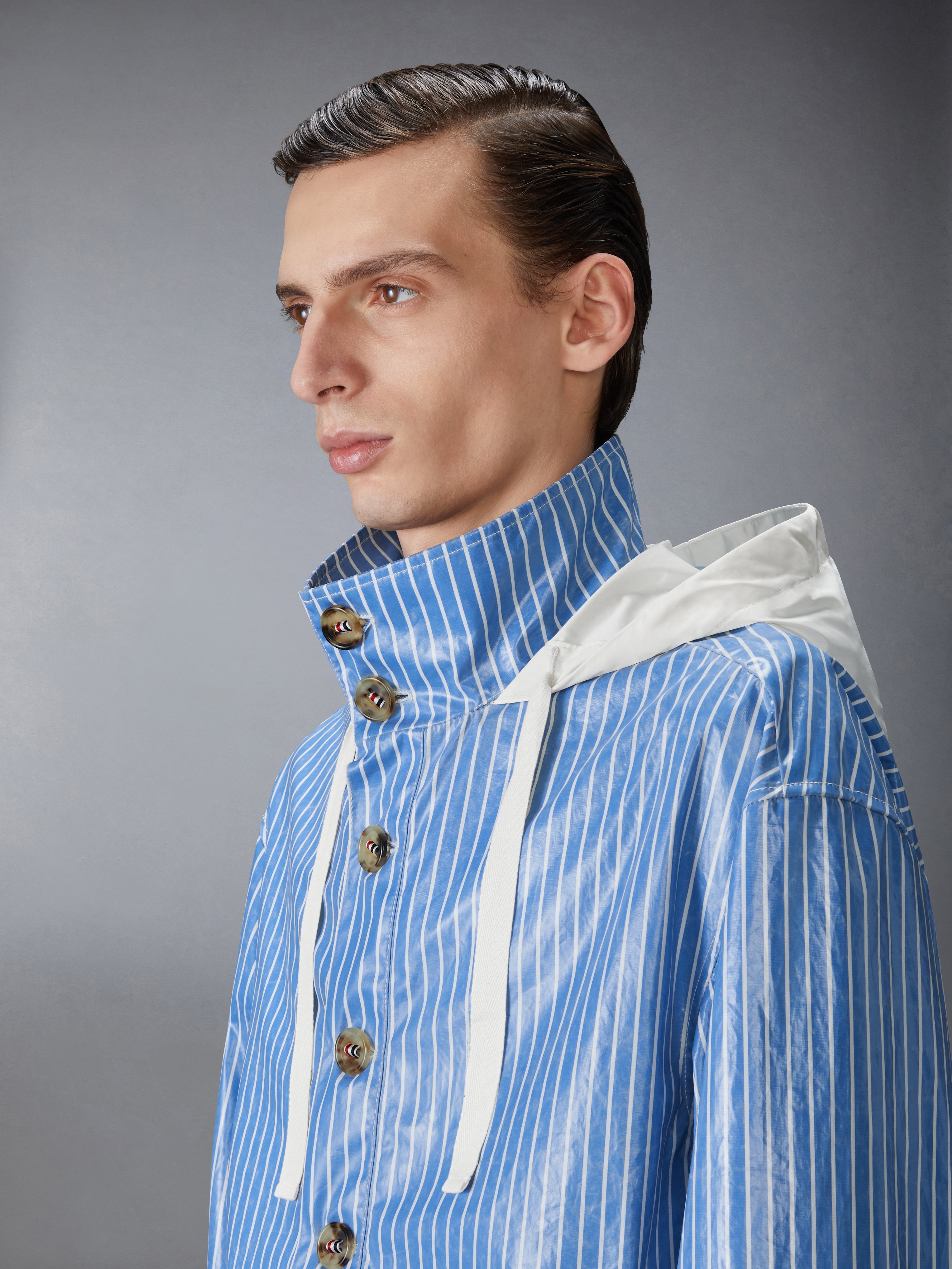 LAMINATED PINSTRIPE POPLIN ANORAK - 9