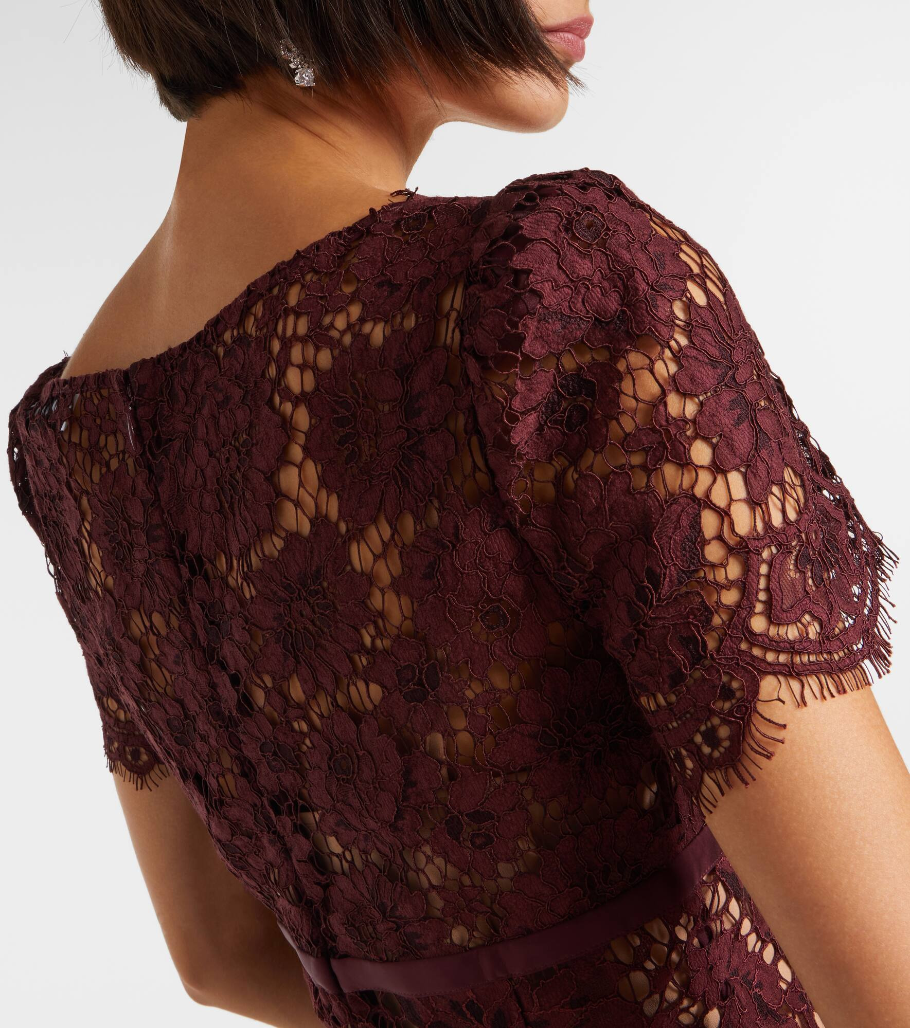 Floral lace midi dress - 6