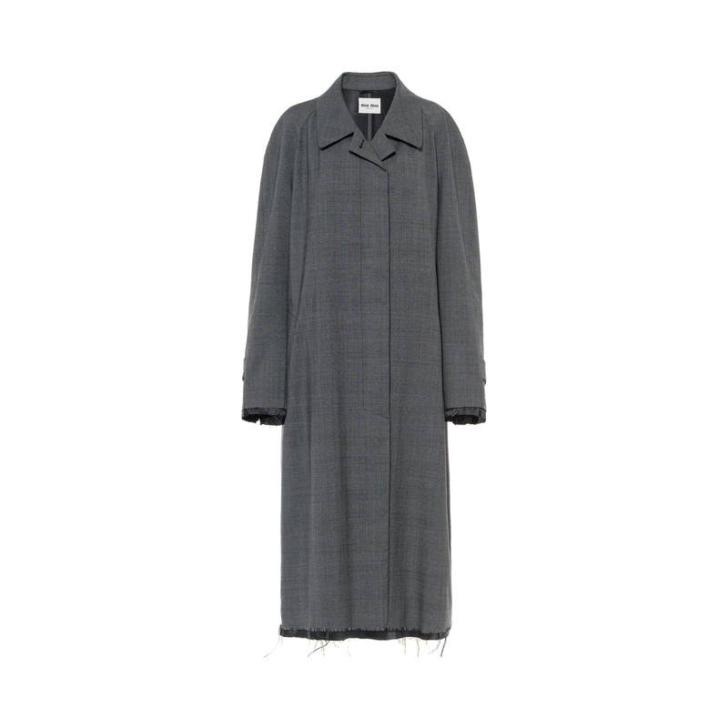 Single-breasted Prince of Wales check wool coat - 1