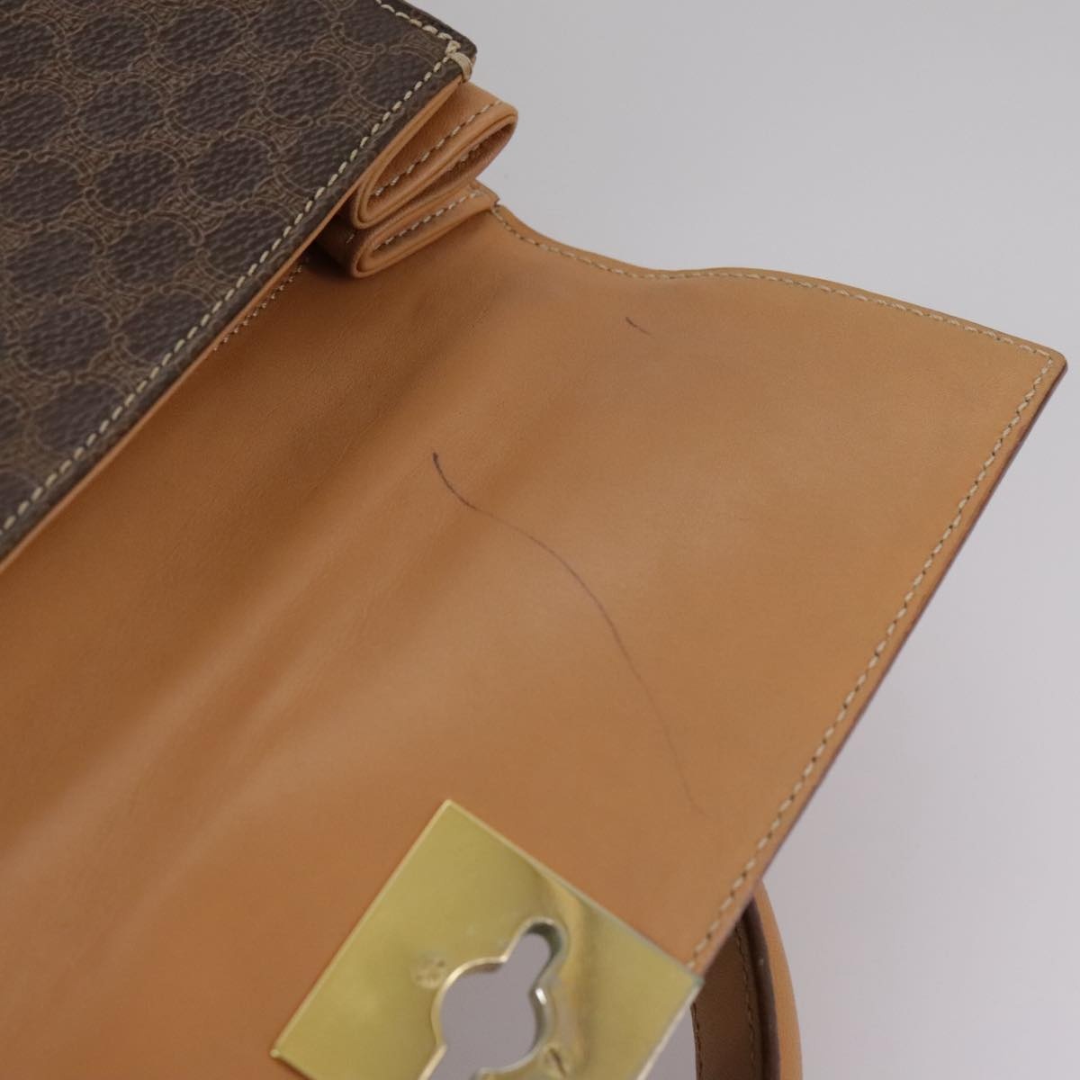 CELINE Macadam Canvas Hand Bag Pvc Leather Brown - 10