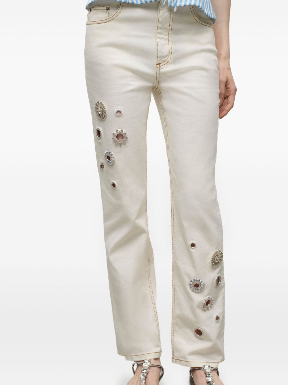 cut out-detail jeans - 4