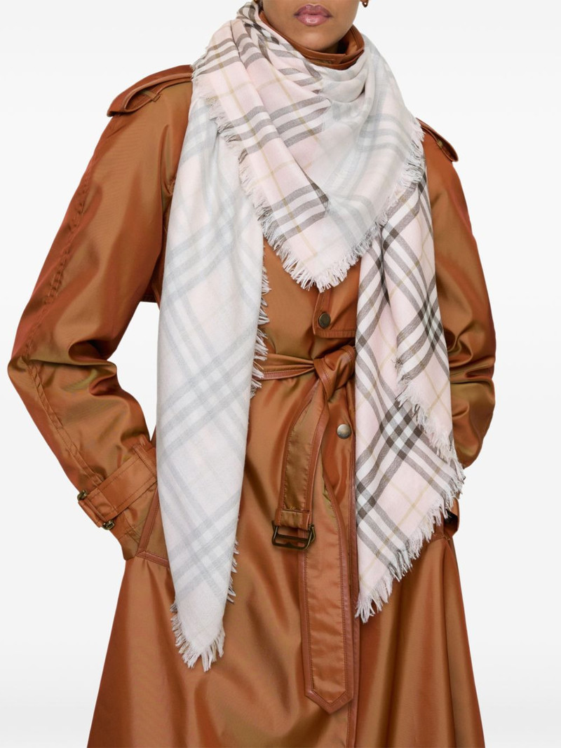 Burberry check fringed scarf outlook