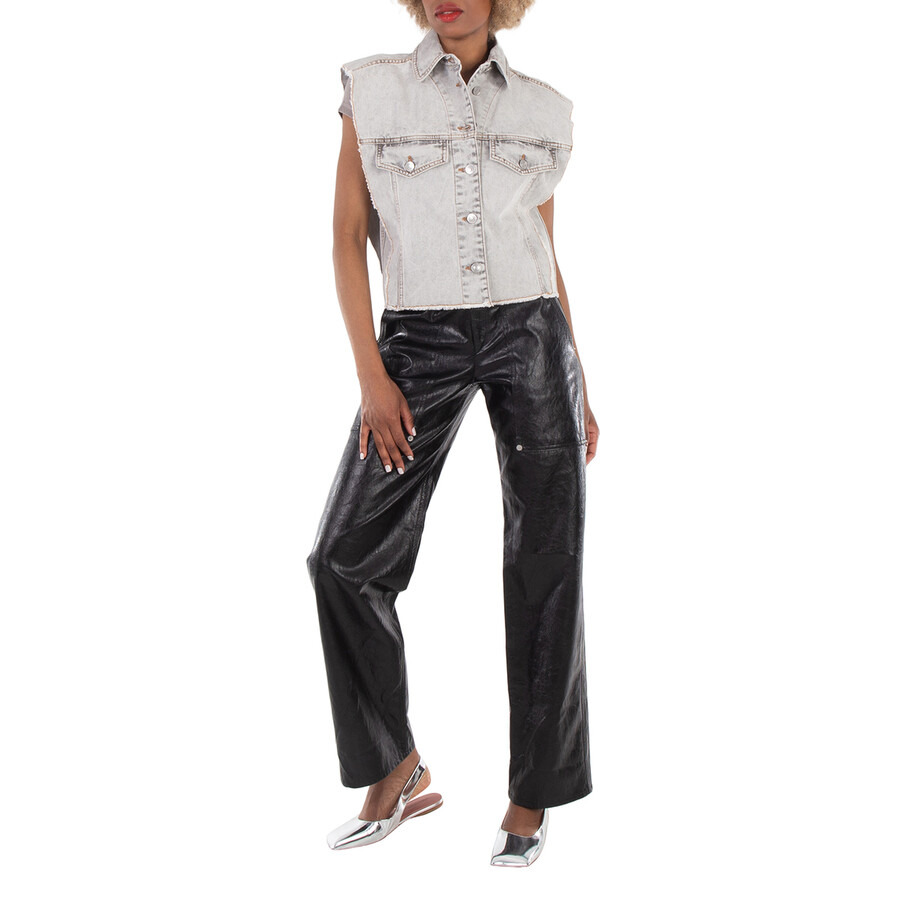 Isabel Marant Etoile Tyra Raw-Cut Edge Denim Vest - 6