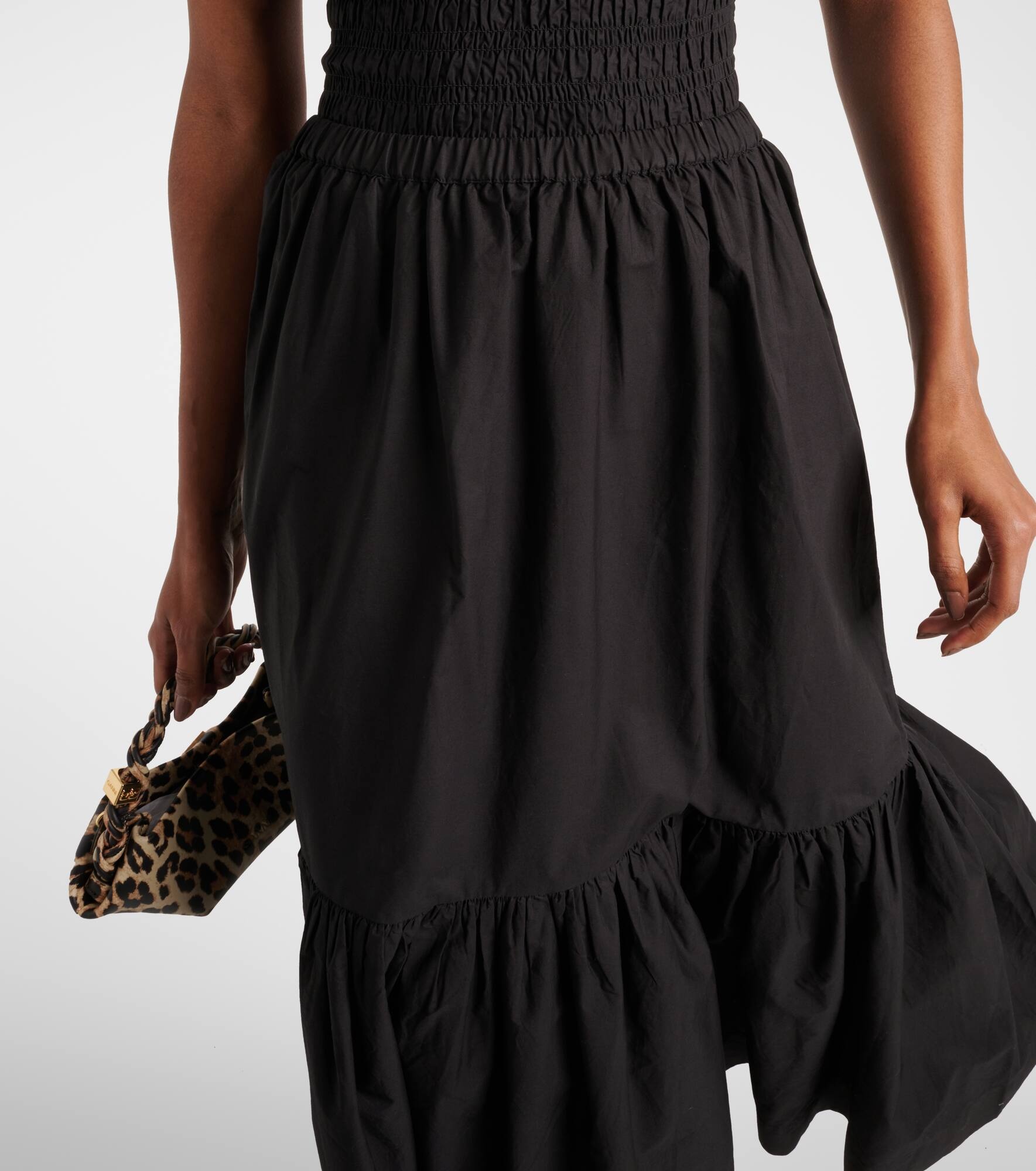 Cotton poplin midi skirt - 4