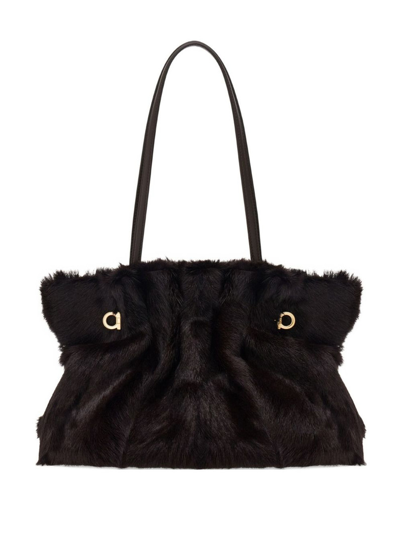 Gancini leather shoulder bag 1
