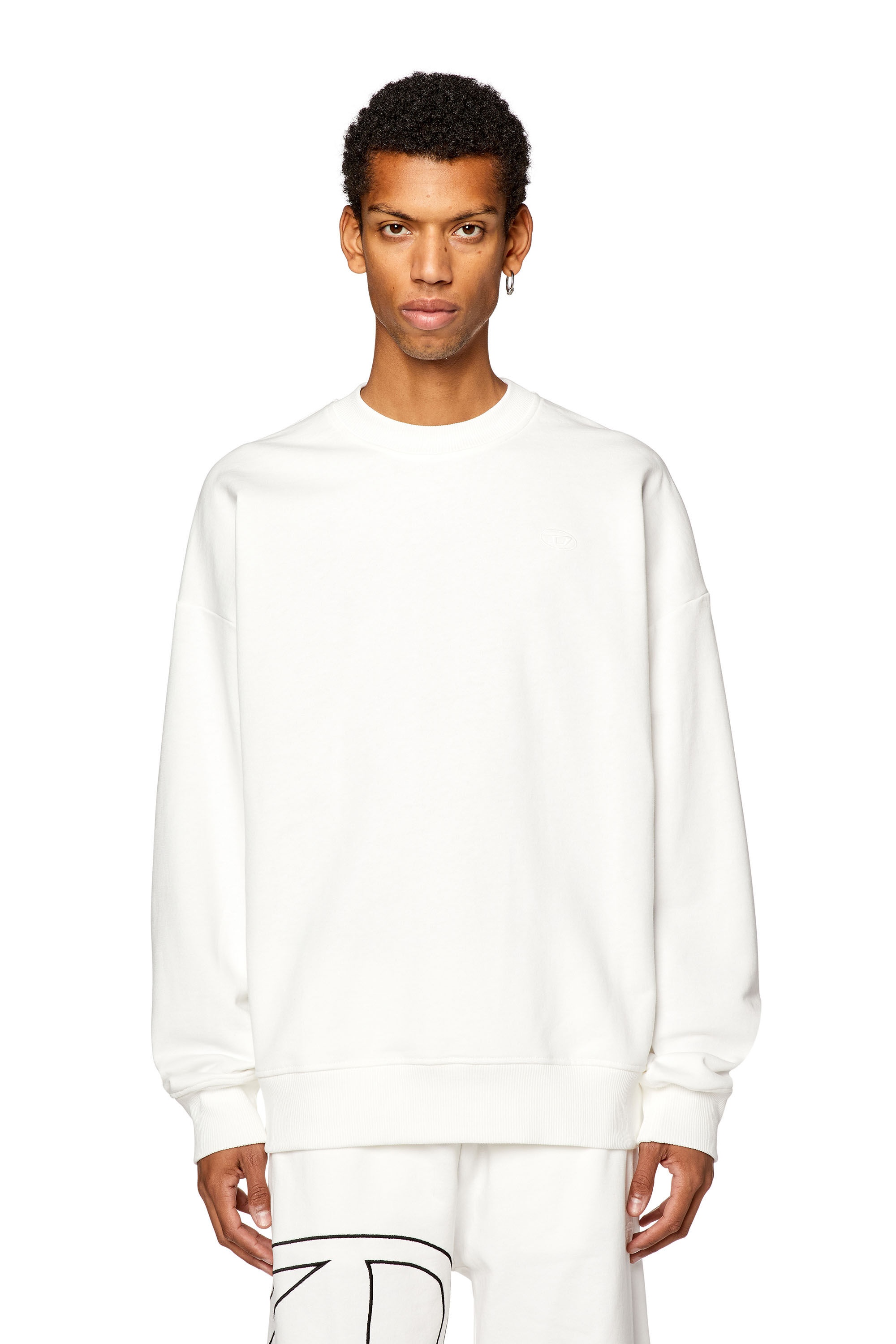 【DIESEL】 S-ROB-MEGOVAL-D A113030GYCJ-5AF Men's Sweatshirt with logo embroidery | Black | Diesel