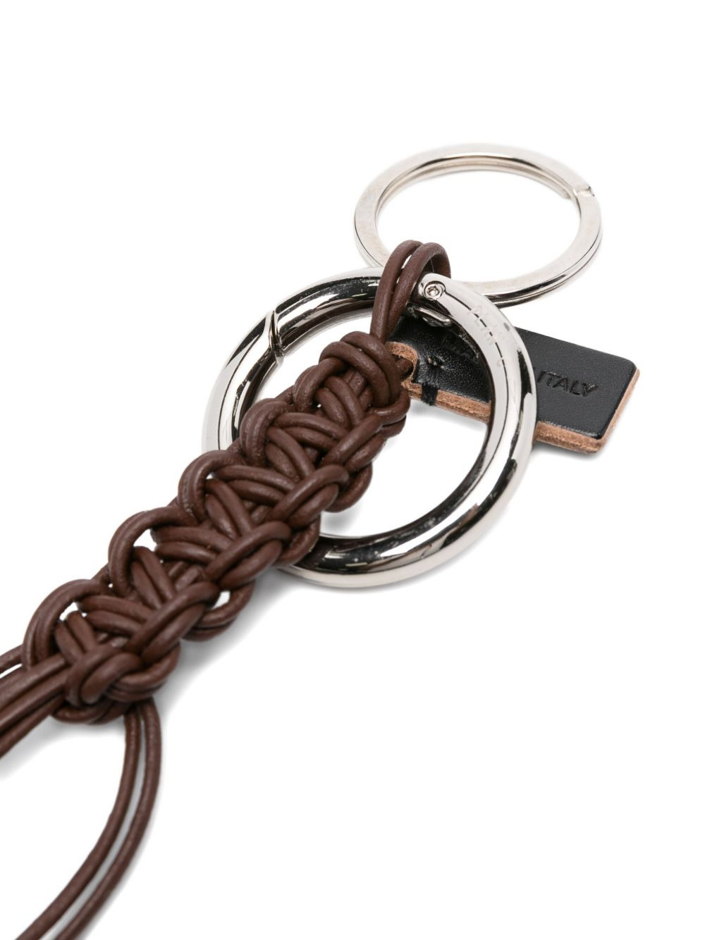 braided leather keyring - 3