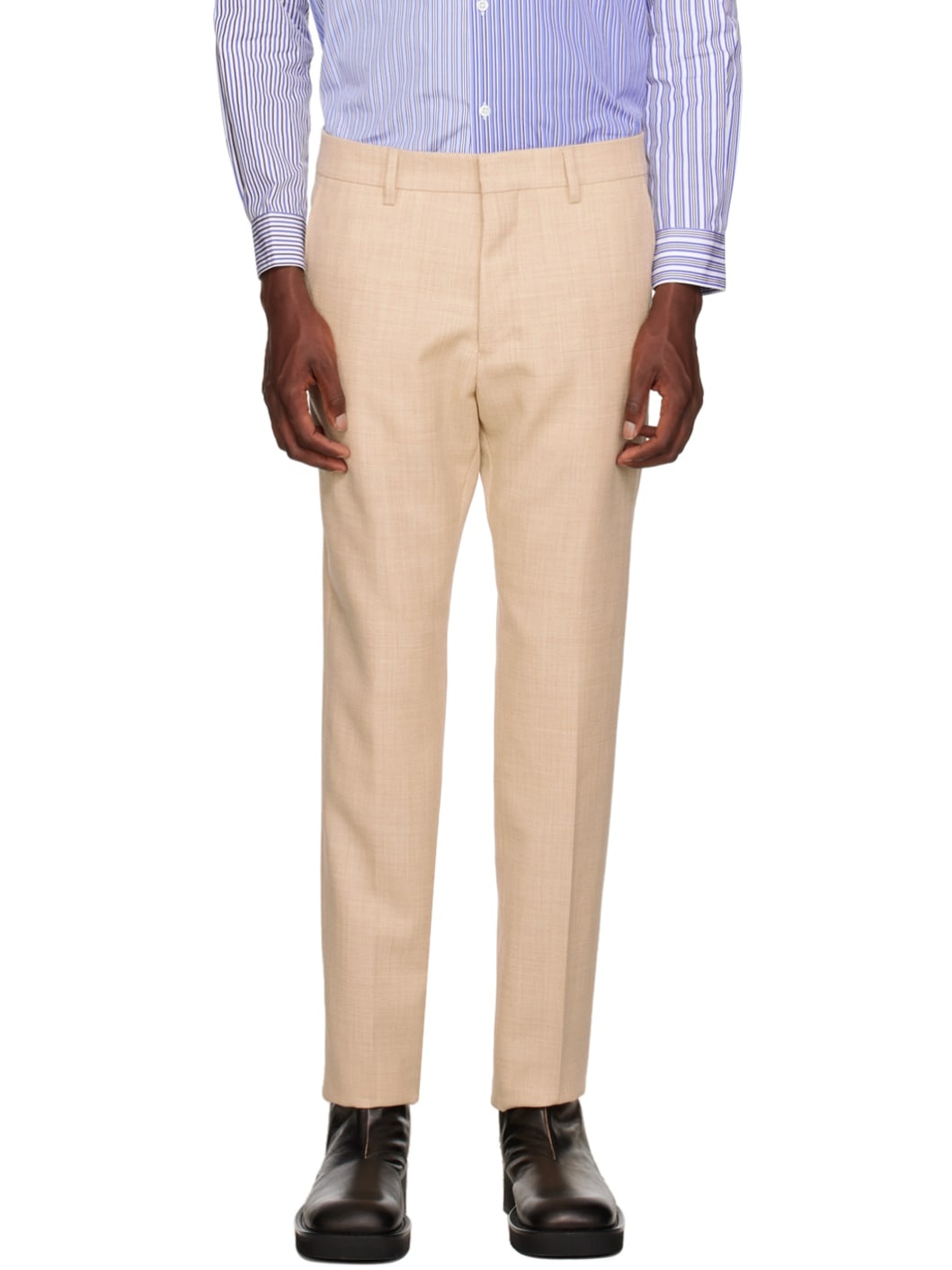Beige Cigarette Trousers - 1