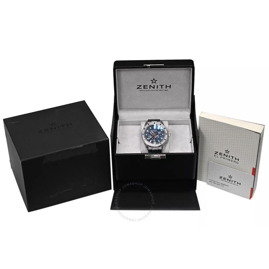 Pre-owned Zenith El Primero Stratos Flyback Chronograph Automatic Diamond Blue Dial Men's Watch 16.2 - 6