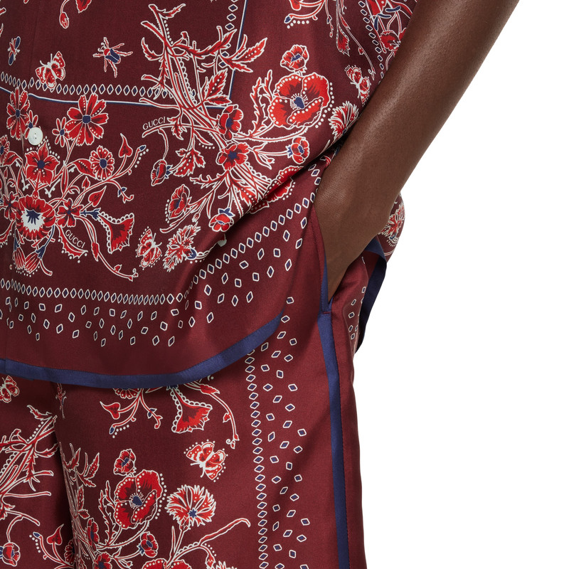 Printed silk twill shorts 5