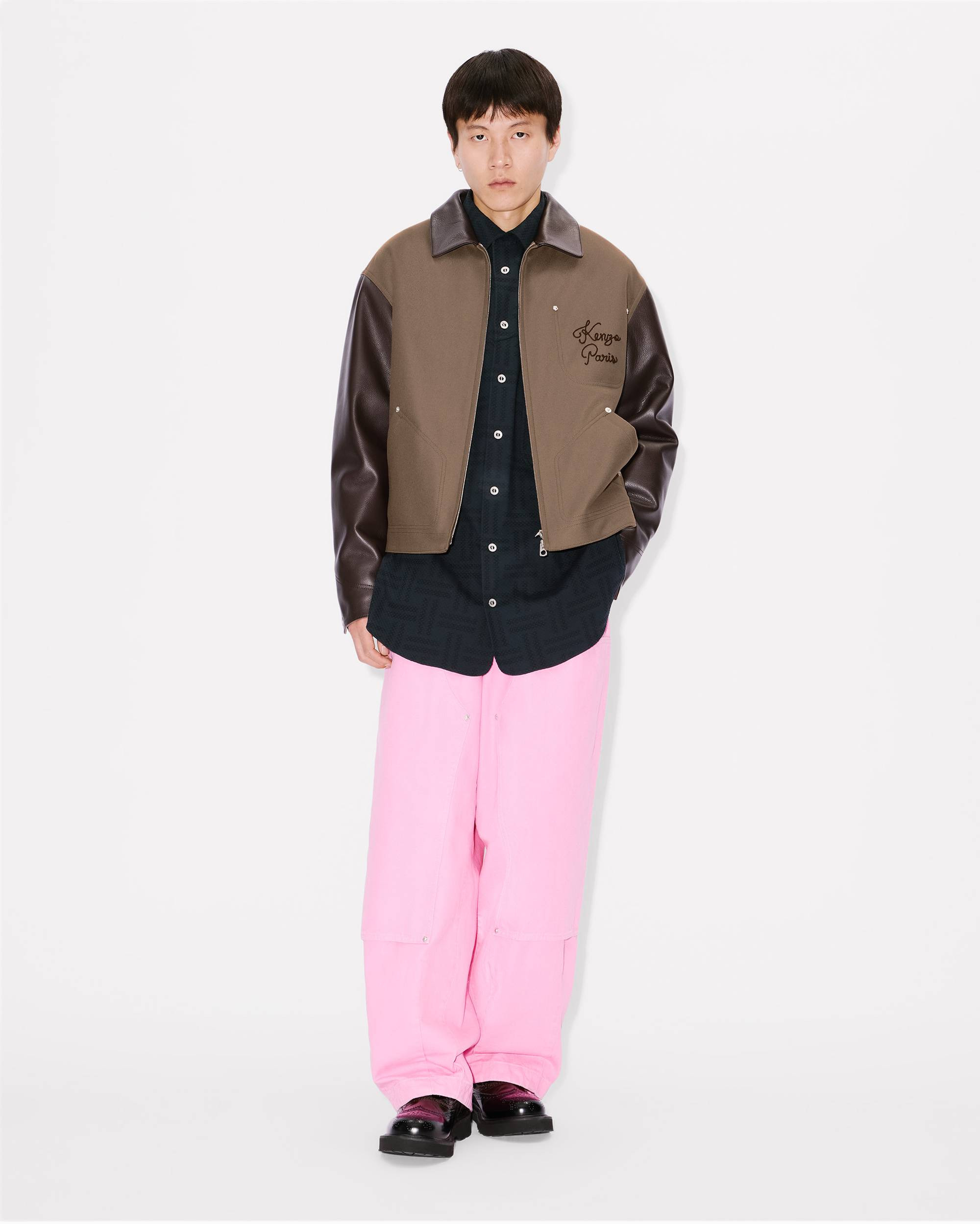 'KENZO Weave' double knee pants in washed cotton - 3