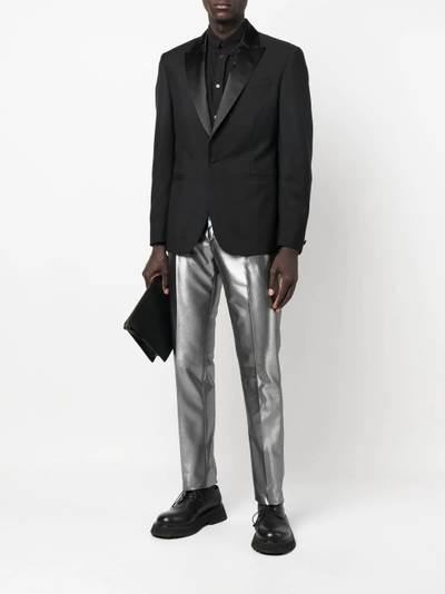 VERSACE metallic straight-leg trousers outlook