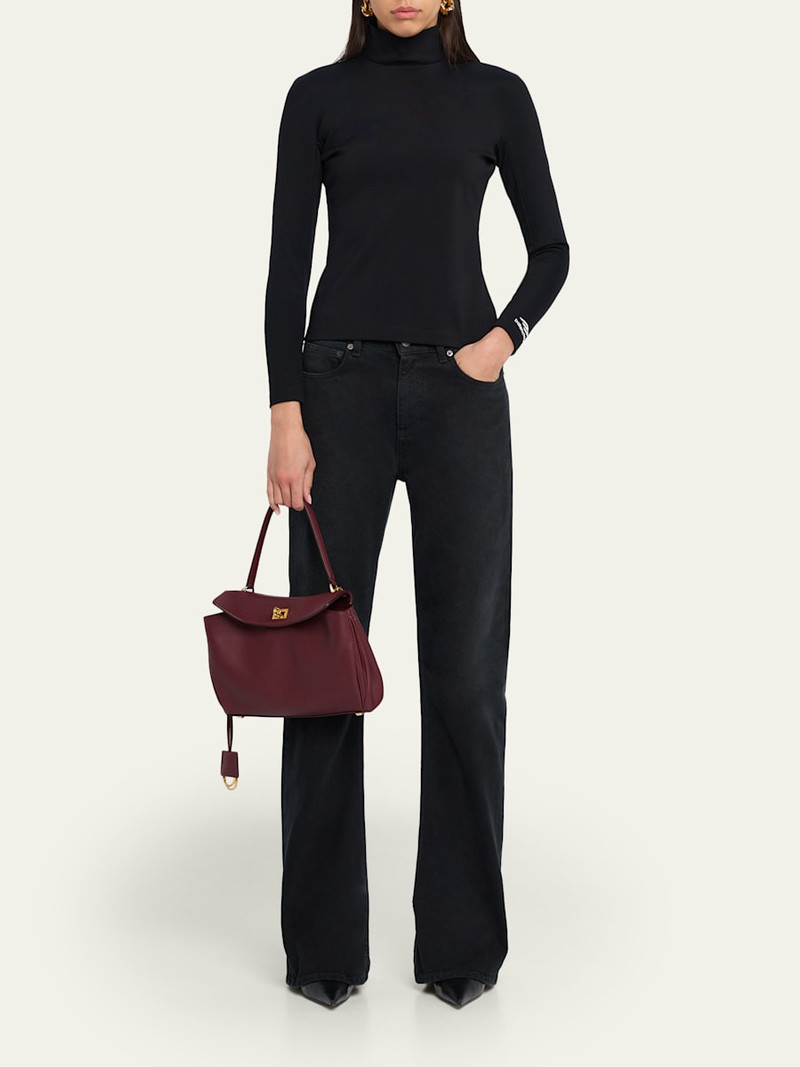 Rodeo Small Grained Leather Top-Handle Bag 5