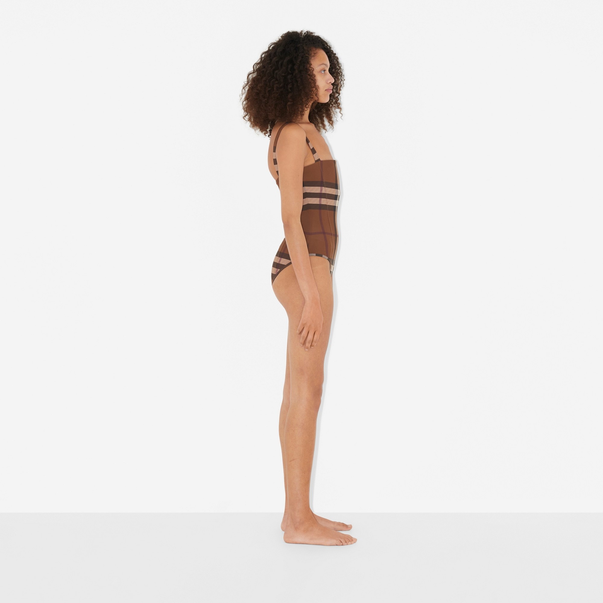 Check Stretch Nylon Swimsuit - 3