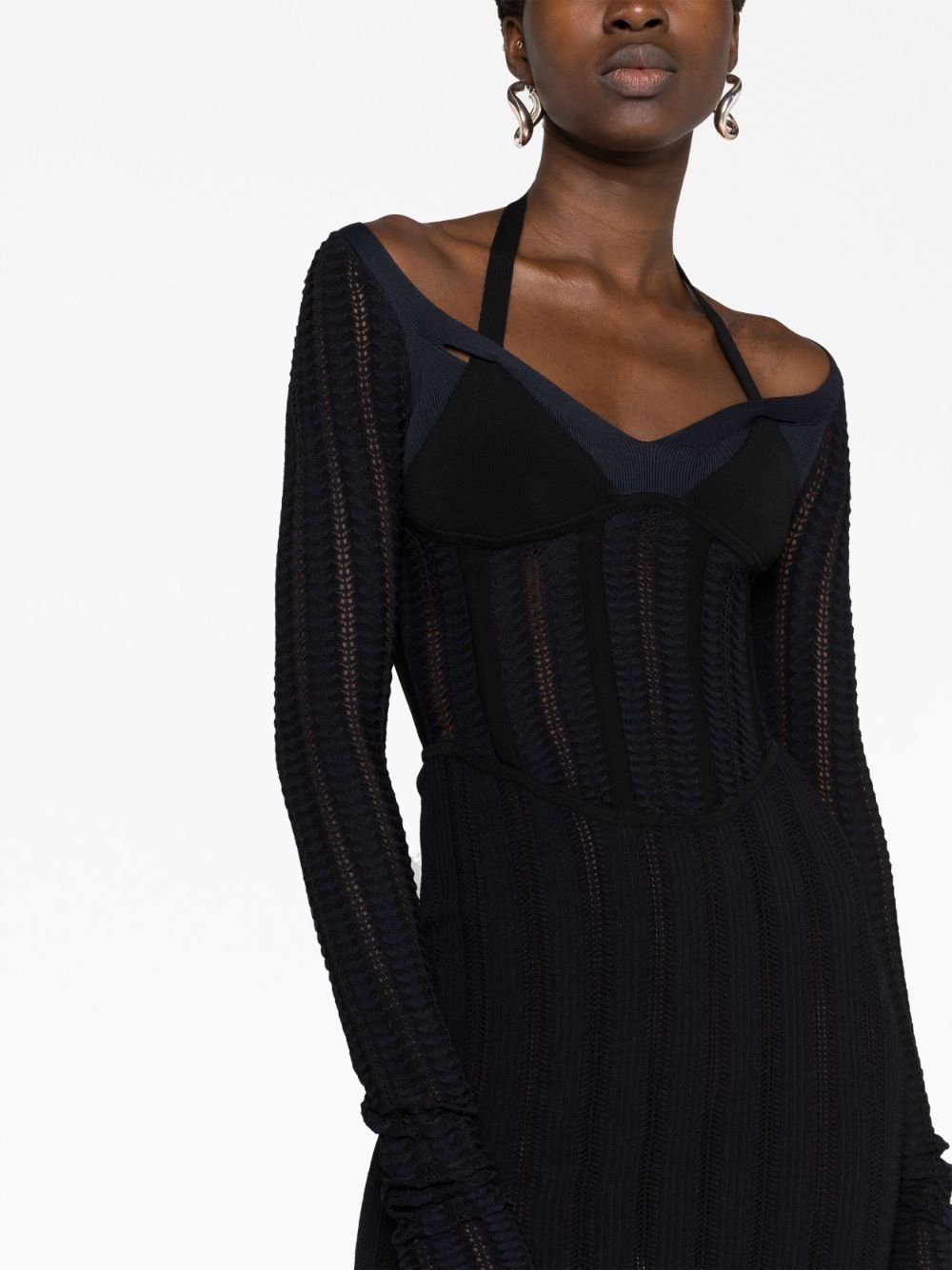 open-knit corset minidress - 5