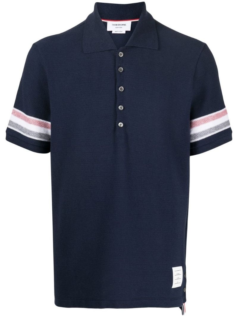 chest logo-patch polo shirt - 1