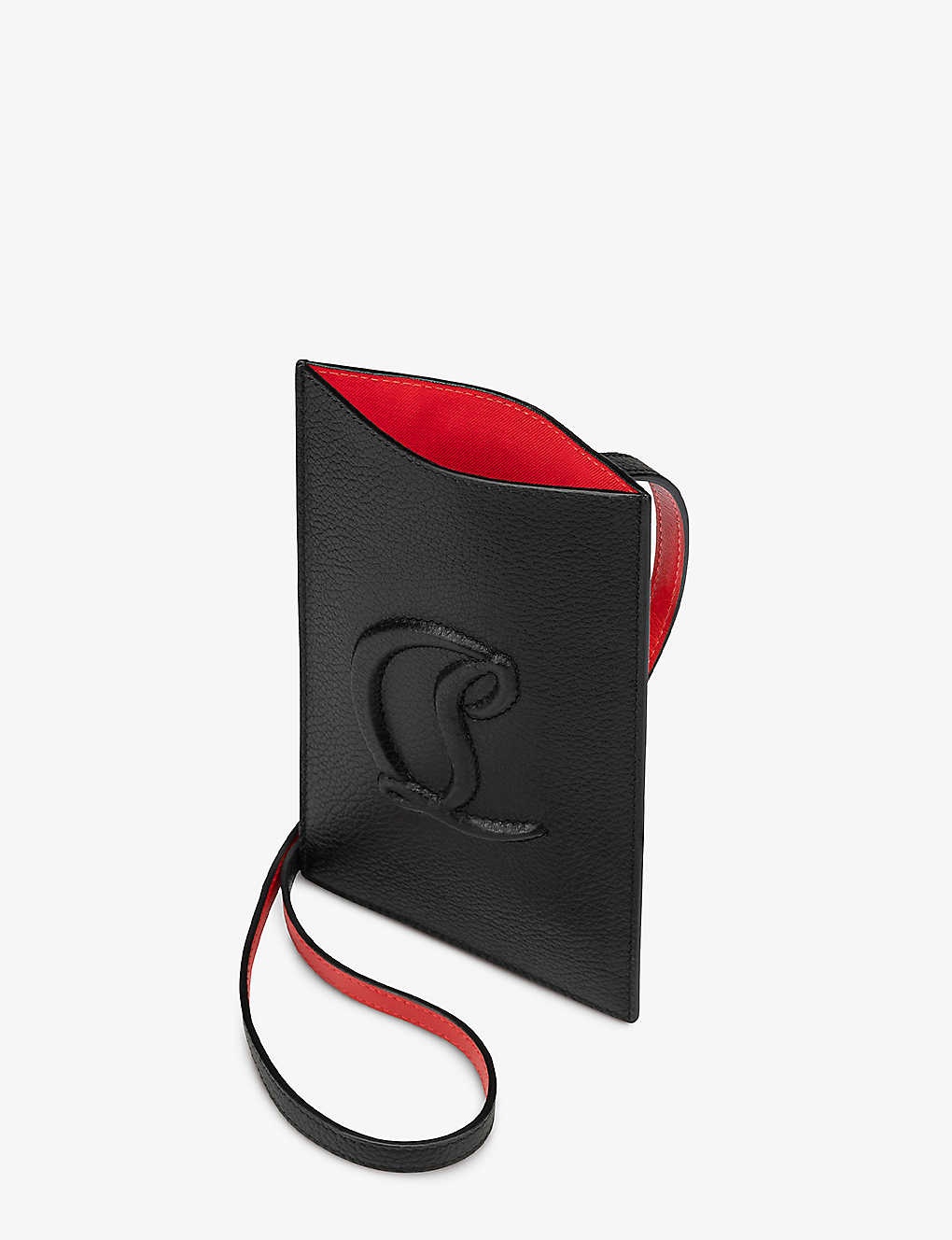 By My Side logo-embossed grained-leather phone pouch - 2