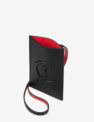 Christian Louboutin By My Side logo-embossed grained-leather phone pouch outlook