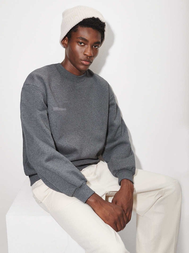 PANGAIA Mens Reclaimed Cotton Sweatshirt - Reclaim Charcoal outlook