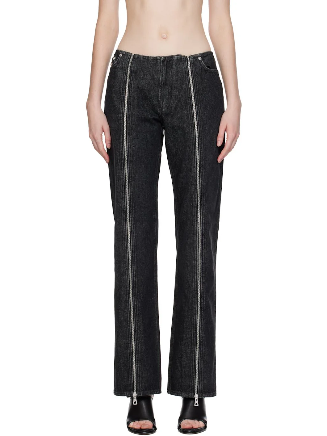 Black Zipped Jeans - 1
